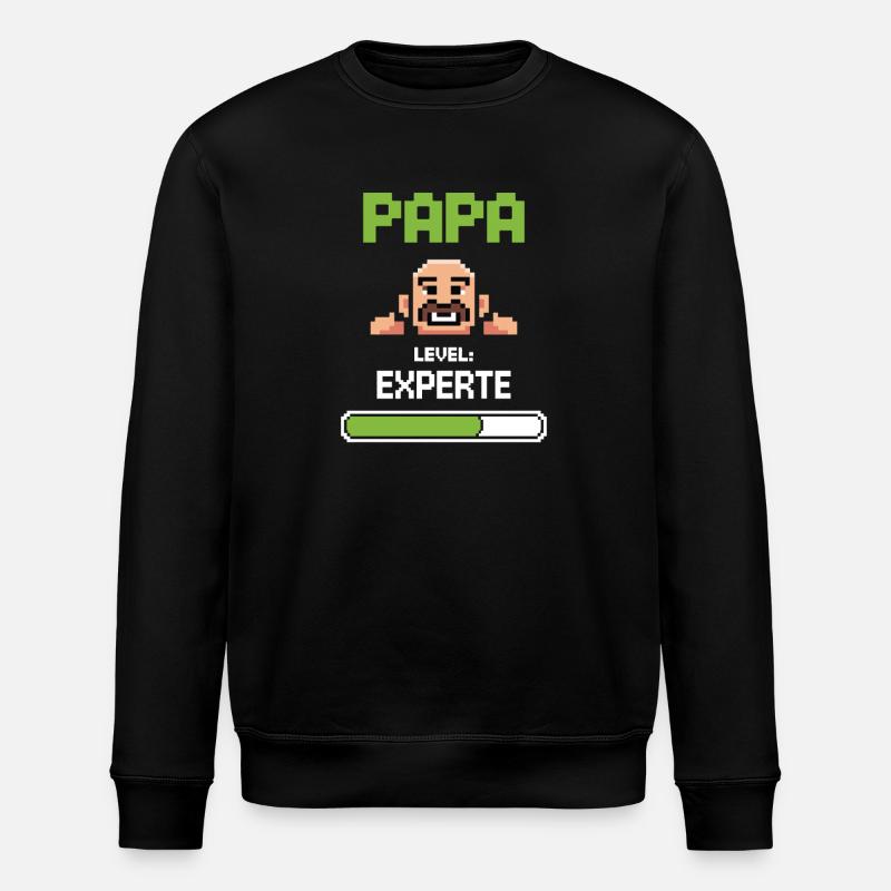 Gamer Papa Level Experte Design - Stanley/Stella Unisex Bio-Sweatshirt ROLLER - Schwarz