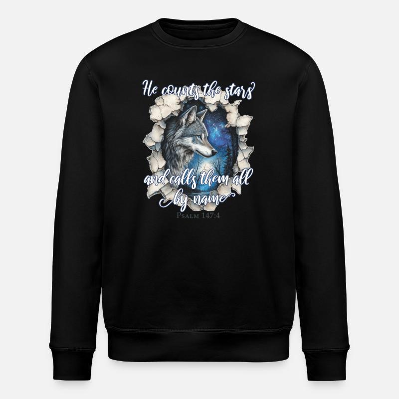 Wolf Christliches Zitat - Stanley/Stella Unisex Bio-Sweatshirt ROLLER - Schwarz