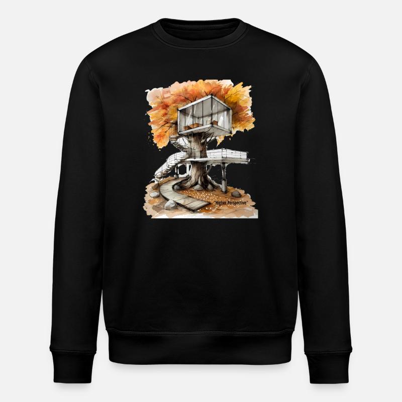 Autumn Treehouse Skydeck - Stanley/Stella ROLLER Unisex Organic Sweatshirt - black
