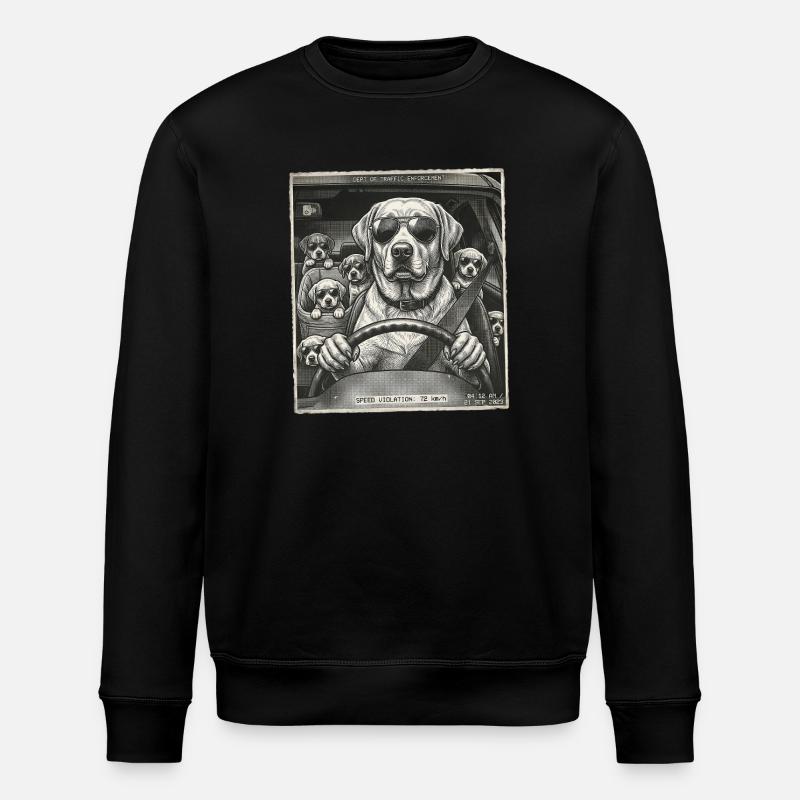 Hundefamilie Geblitzt - Stanley/Stella Unisex Bio-Sweatshirt ROLLER - Schwarz