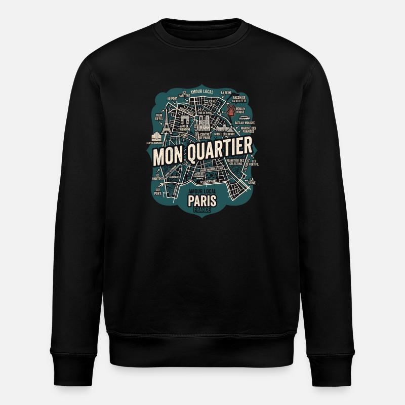Mon Quartier - Stanley/Stella Unisex Bio-Sweatshirt ROLLER - Schwarz