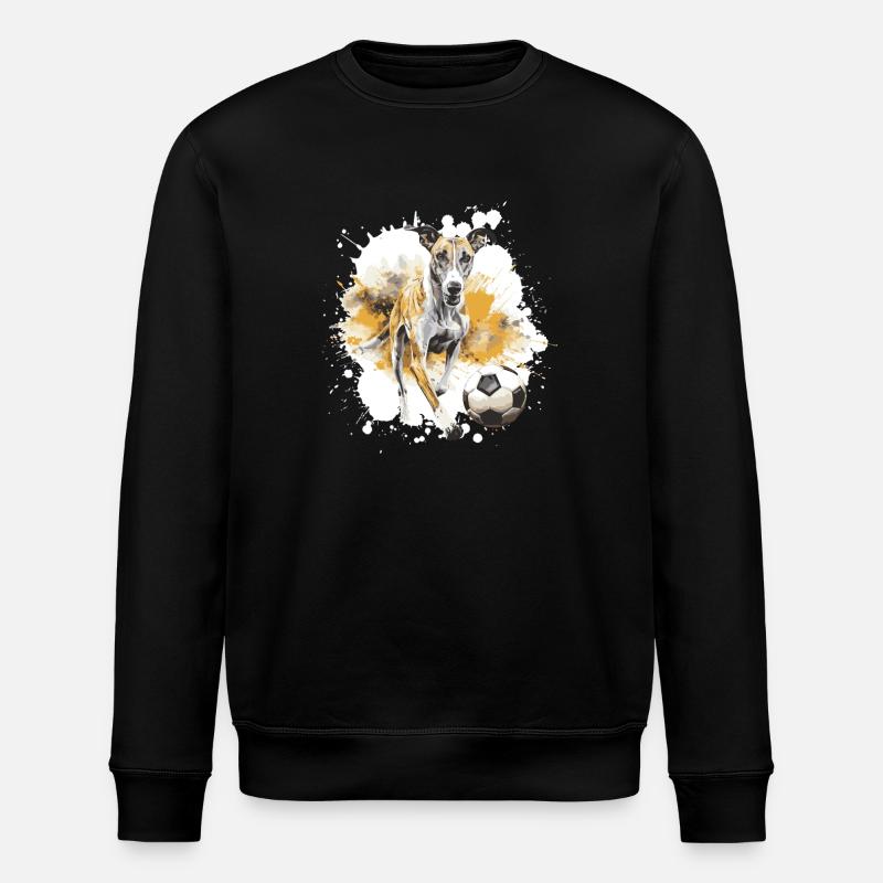 Greyhound Hund Fussball Team - Stanley/Stella Unisex Bio-Sweatshirt ROLLER - Schwarz