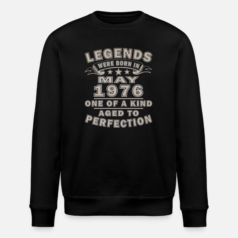 Birthday Gift May 1976 - Stanley/Stella ROLLER Unisex Organic Sweatshirt - black