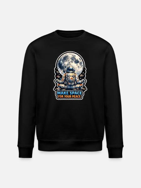 Moon Meditation, Moon Mindfulness, Spiritual - Stanley/Stella ROLLER Unisex Organic Sweatshirt - black