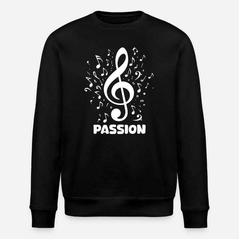 PASSION Notenschlüssel Musik Design - Stanley/Stella Unisex Bio-Sweatshirt ROLLER - Schwarz