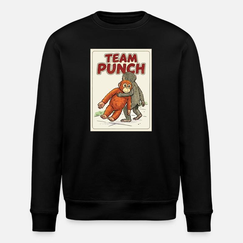 Team Punch Baby Monkey Punch - Stanley/Stella Unisex Bio-Sweatshirt ROLLER - Schwarz
