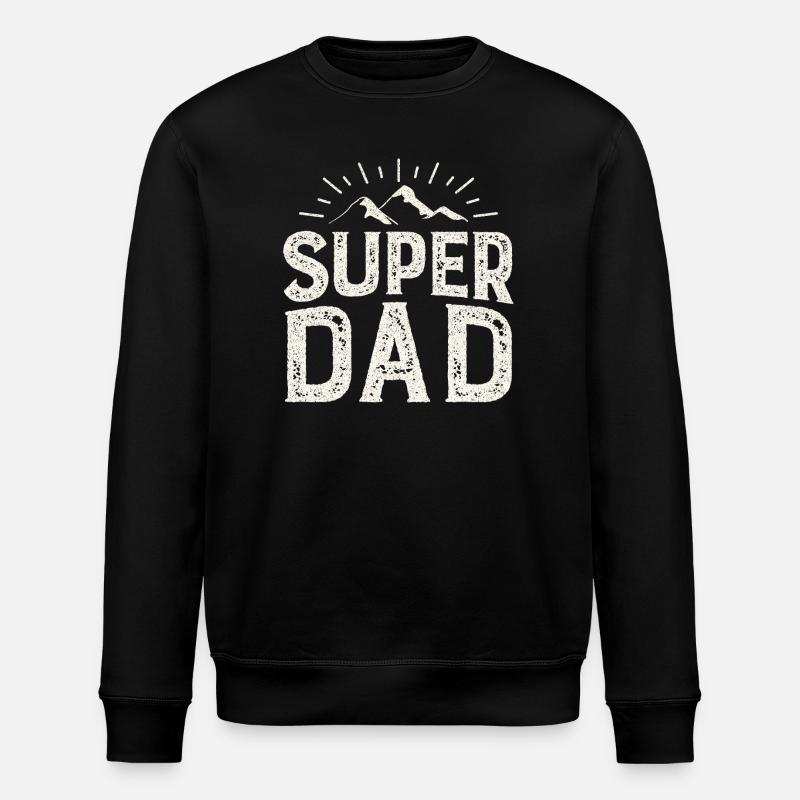Super Dad Mountain Abenteuer - Stanley/Stella Unisex Bio-Sweatshirt ROLLER - Schwarz