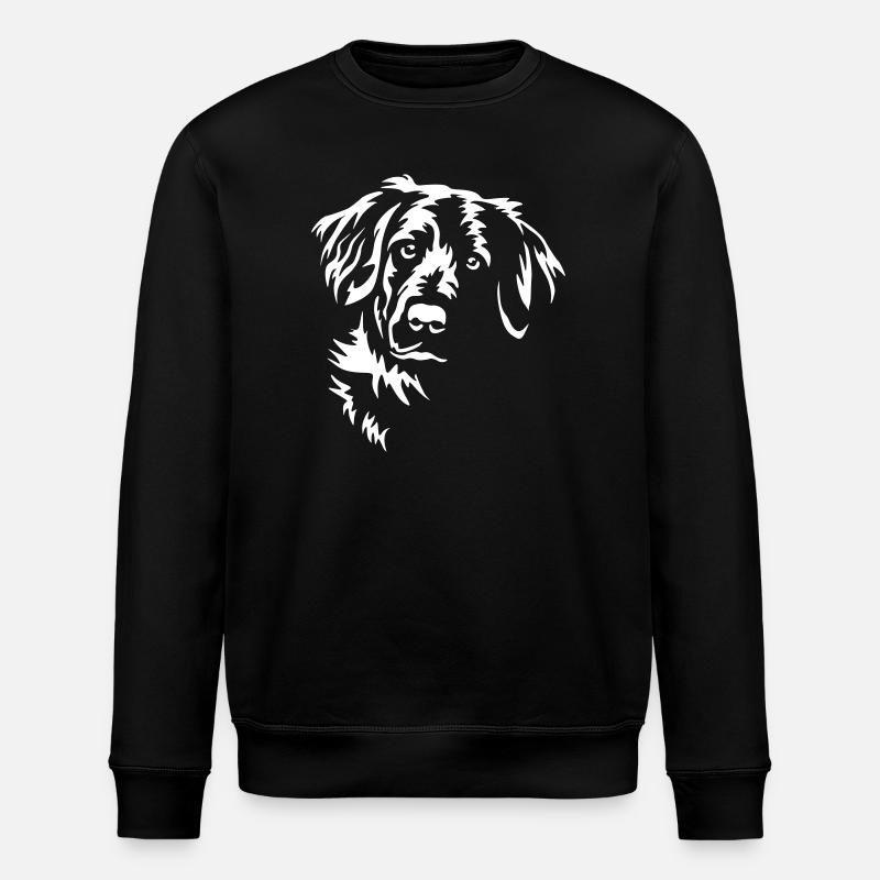 Flat-coated Retriever Kopf "Black Edition" - Stanley/Stella Unisex Bio-Sweatshirt ROLLER - Schwarz