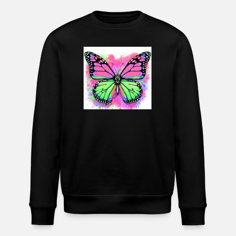butterfly - Stanley/Stella ROLLER Unisex Organic Sweatshirt - black