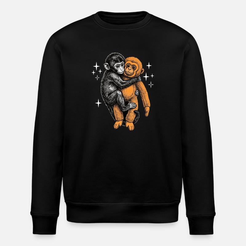 Bébé Singe Coup de Poing - Sweat bio ROLLER Stanley/Stella Unisexe - noir