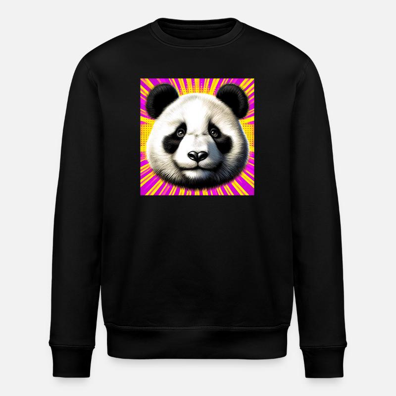 panda - Stanley/Stella ROLLER Unisex Organic Sweatshirt - black