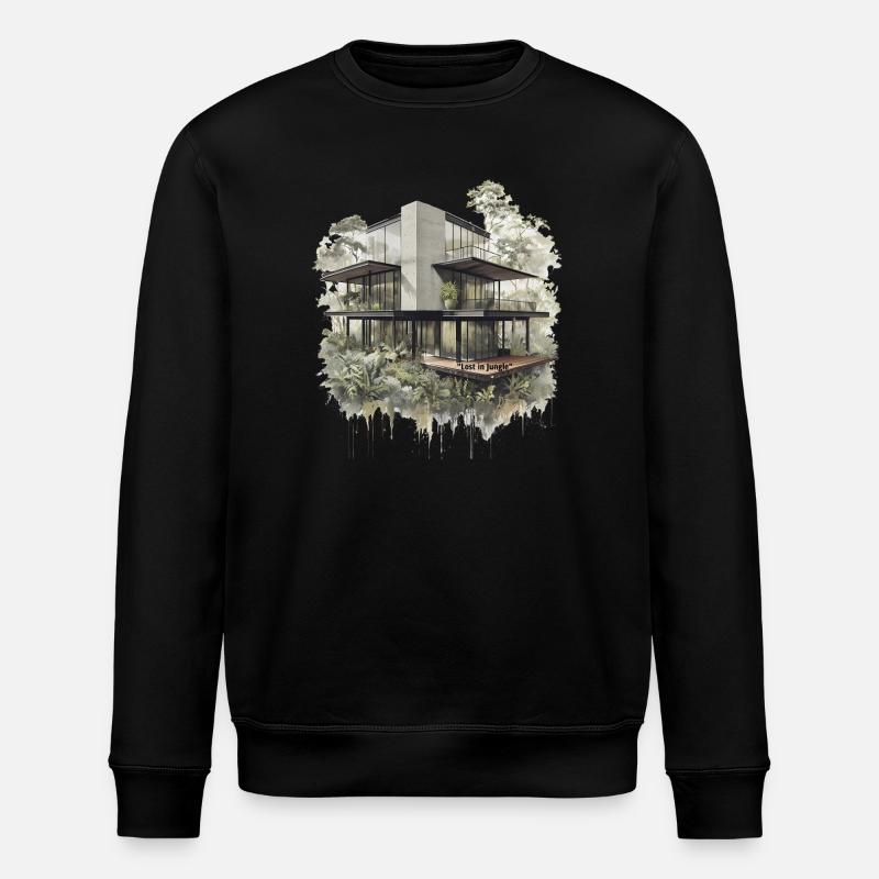 Lost in Jungle Modern Villa - Stanley/Stella ROLLER Unisex Organic Sweatshirt - black