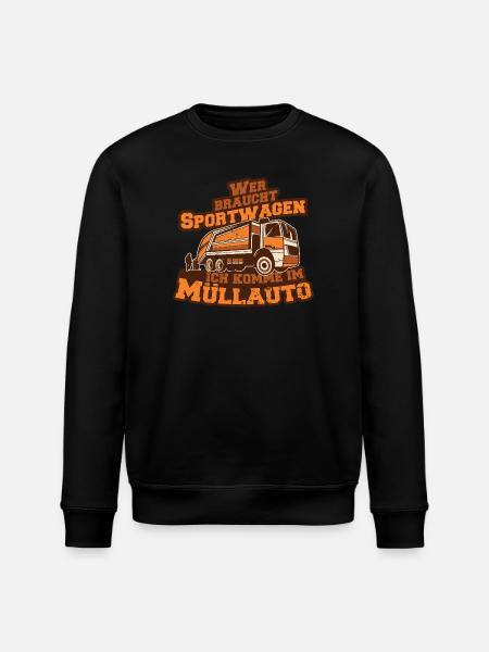 Müllauto Spruch - Stanley/Stella Unisex Bio-Sweatshirt ROLLER - Schwarz