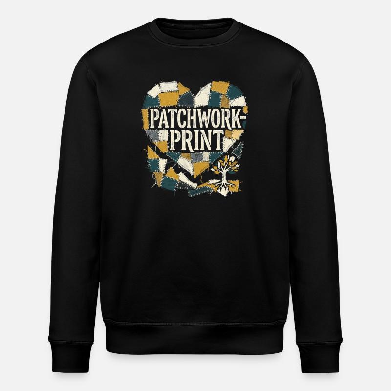 Impression patchwork - Sweat bio ROLLER Stanley/Stella Unisexe - noir