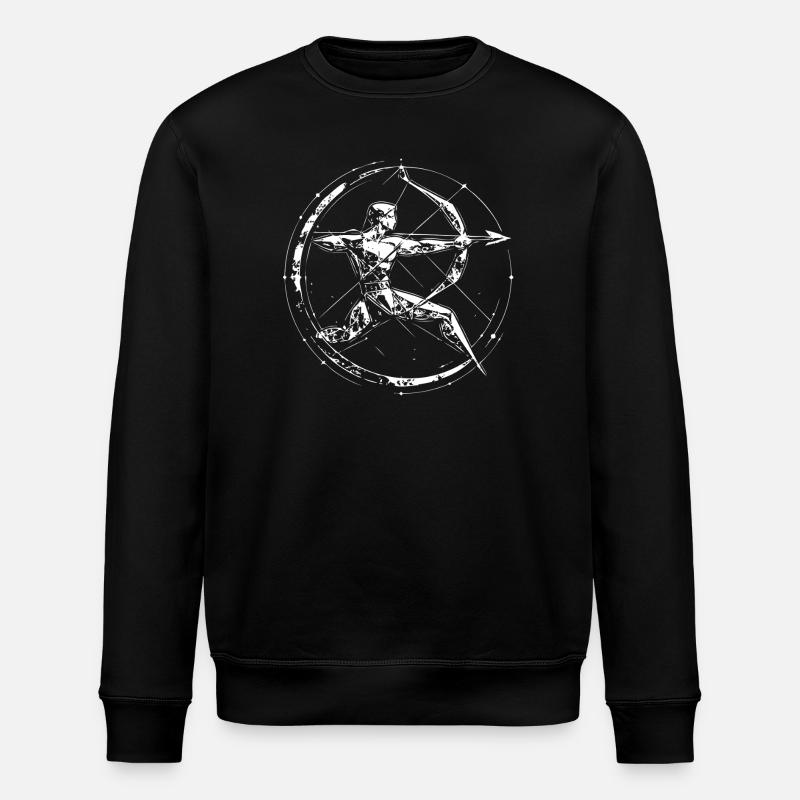 Bogenjäger im Kreis - Stanley/Stella Unisex Bio-Sweatshirt ROLLER - Schwarz