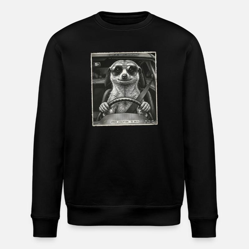 Erdmännchen Geblitzt - Stanley/Stella Unisex Bio-Sweatshirt ROLLER - Schwarz