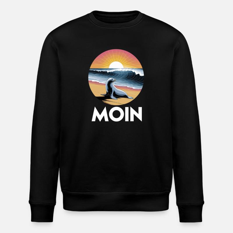 Bonjour Seal Beach Wave Sunrise - Sweat bio ROLLER Stanley/Stella Unisexe - noir