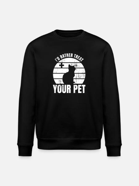 I would rather treat pets - Stanley/Stella ROLLER Unisex Organic Sweatshirt - black