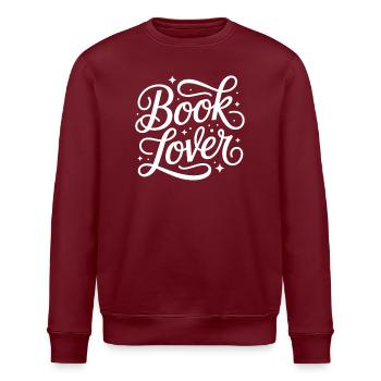 Buchliebhaber Typo-Schwung - Stanley/Stella Unisex Bio-Sweatshirt ROLLER - Burgunderrot - Vorne - Nik (191cm)
