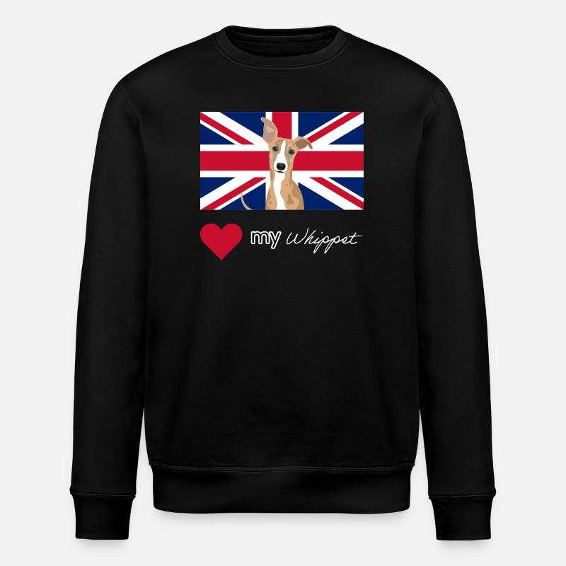 LUVMYWHIPPET (White) - Stanley/Stella ROLLER Unisex Organic Sweatshirt - black