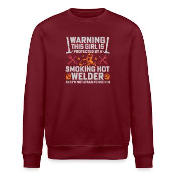 Warnung Schweißer Beschützt sein Mädchen Girl - Stanley/Stella Unisex Bio-Sweatshirt ROLLER - Burgunderrot - Vorne - Nik (191cm)