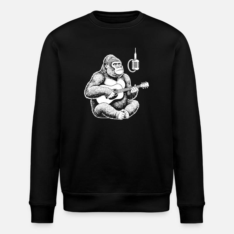 Gorilla Guitar Jam - Stanley/Stella ROLLER Unisex Organic Sweatshirt - black