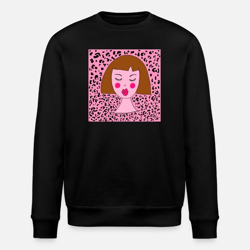 LEOPARD GIRL - Stanley/Stella ROLLER Unisex Organic Sweatshirt - black