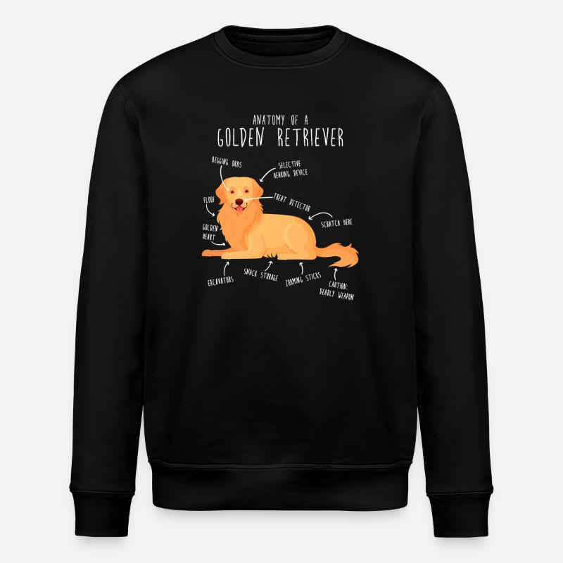 Anatomie du chien Golden Retriever - Sweat bio ROLLER Stanley/Stella Unisexe - noir