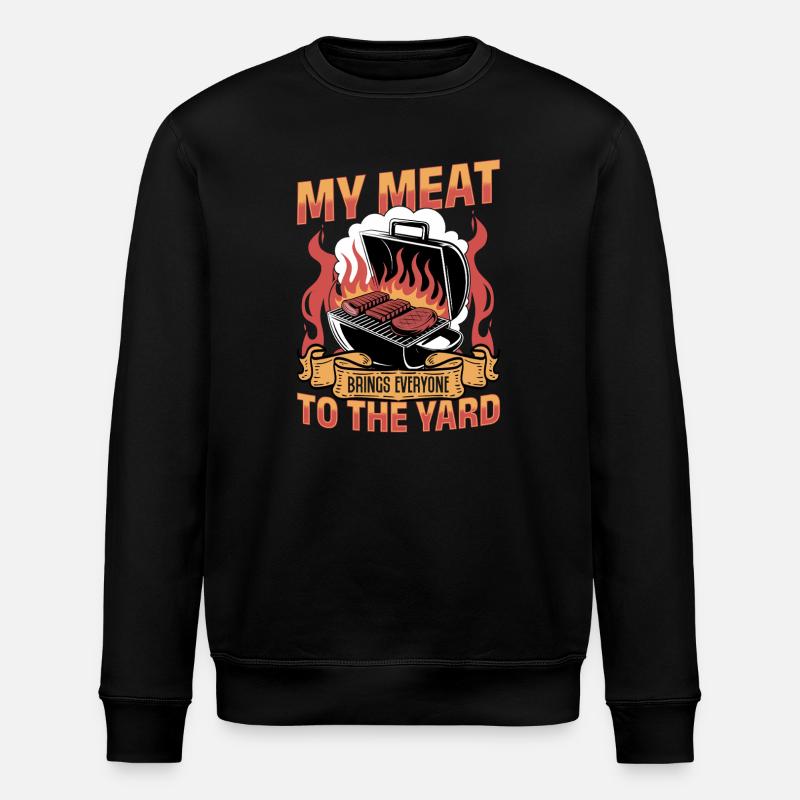 BBQ Grilling Meat Smoking Barbecue - Stanley/Stella ROLLER Unisex Organic Sweatshirt - black