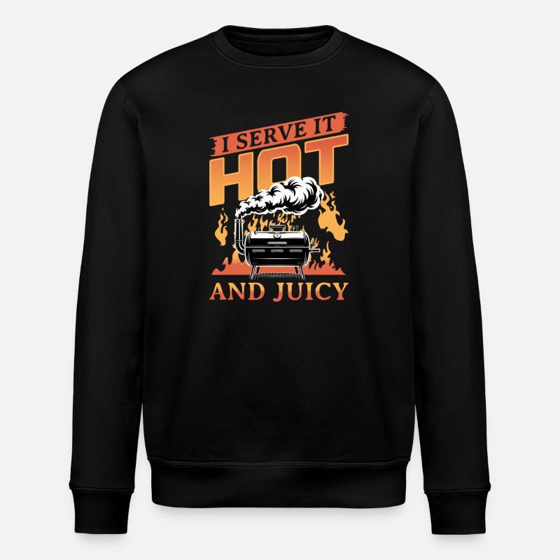 BBQ Grilling Meat Smoking Barbecue - Stanley/Stella ROLLER Unisex Organic Sweatshirt - black