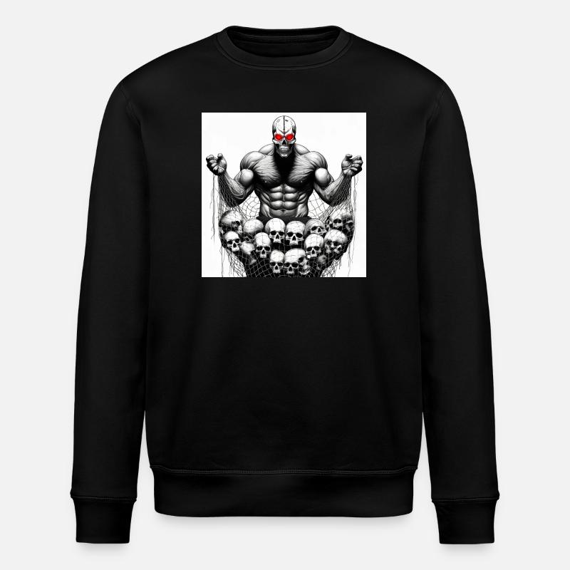 Muscular Net Schädel - Stanley/Stella Unisex Bio-Sweatshirt ROLLER - Schwarz