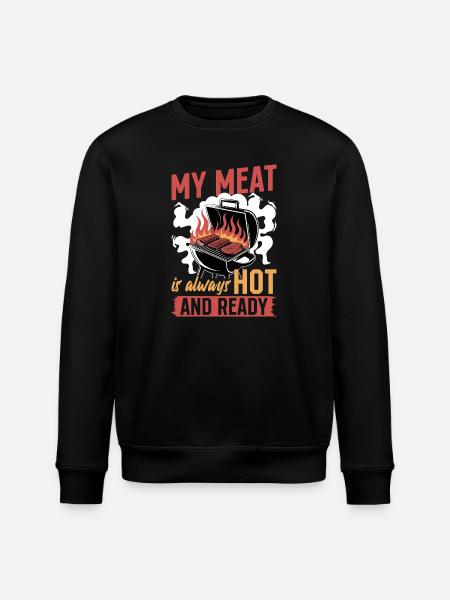 BBQ Grilling Meat Smoking Barbecue - Stanley/Stella ROLLER Unisex Organic Sweatshirt - black