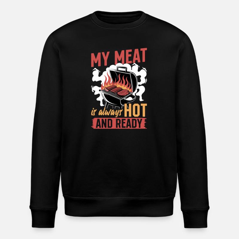 BBQ Grilling Meat Smoking Barbecue - Stanley/Stella ROLLER Unisex Organic Sweatshirt - black