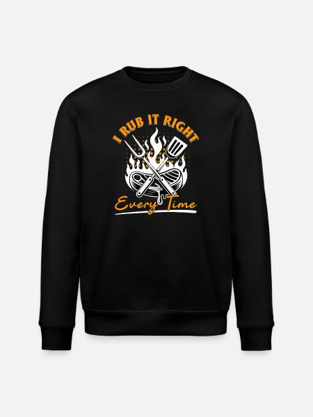 BBQ Grilling Meat Smoking Barbecue - Stanley/Stella ROLLER Unisex Organic Sweatshirt - black