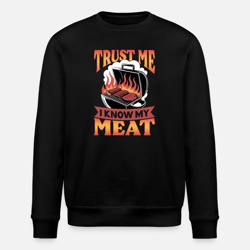 BBQ Grilling Meat Smoking Barbecue - Stanley/Stella ROLLER Unisex Organic Sweatshirt - black