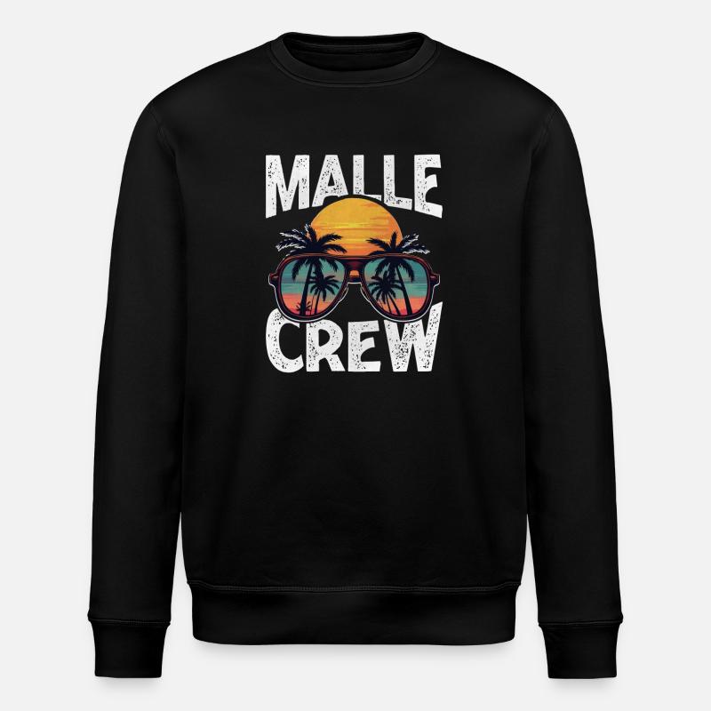 Malle Crew - Stanley/Stella Unisex Bio-Sweatshirt ROLLER - Schwarz