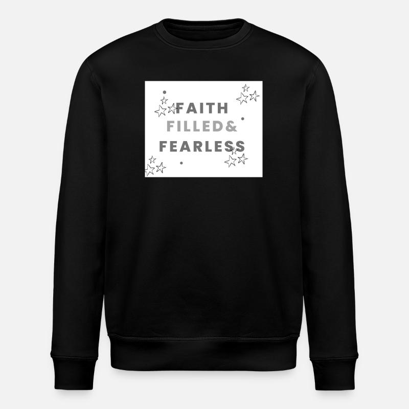 Voller Glauben und furchtlos - Stanley/Stella Unisex Bio-Sweatshirt ROLLER - Schwarz