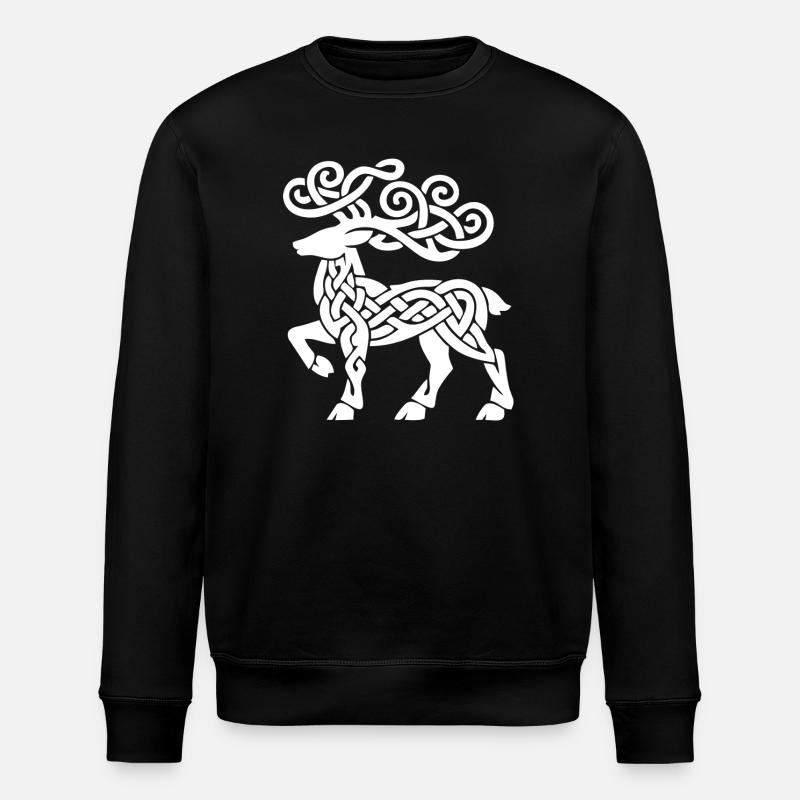 Cerf à nœuds celtiques - Sweat bio ROLLER Stanley/Stella Unisexe - noir