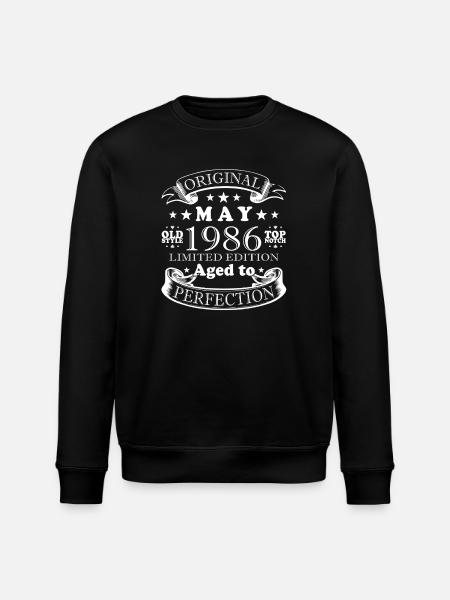 Birthday Greetings May 1986 - Stanley/Stella ROLLER Unisex Organic Sweatshirt - black