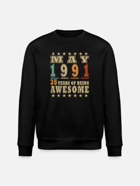 May 1991 – 35 years of Awesome - Stanley/Stella ROLLER Unisex Organic Sweatshirt - black