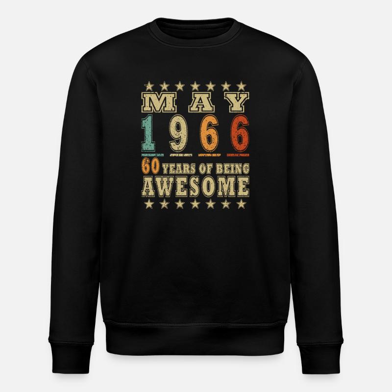 Birthday May 1966 - Stanley/Stella ROLLER Unisex Organic Sweatshirt - black