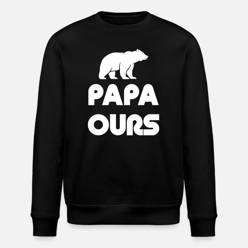 Papa Ours Silhouette - Stanley/Stella Unisex Bio-Sweatshirt ROLLER - Schwarz