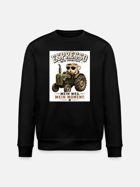 Espresso Treibstoff auf dem Traktor - Stanley/Stella Unisex Bio-Sweatshirt ROLLER - Schwarz