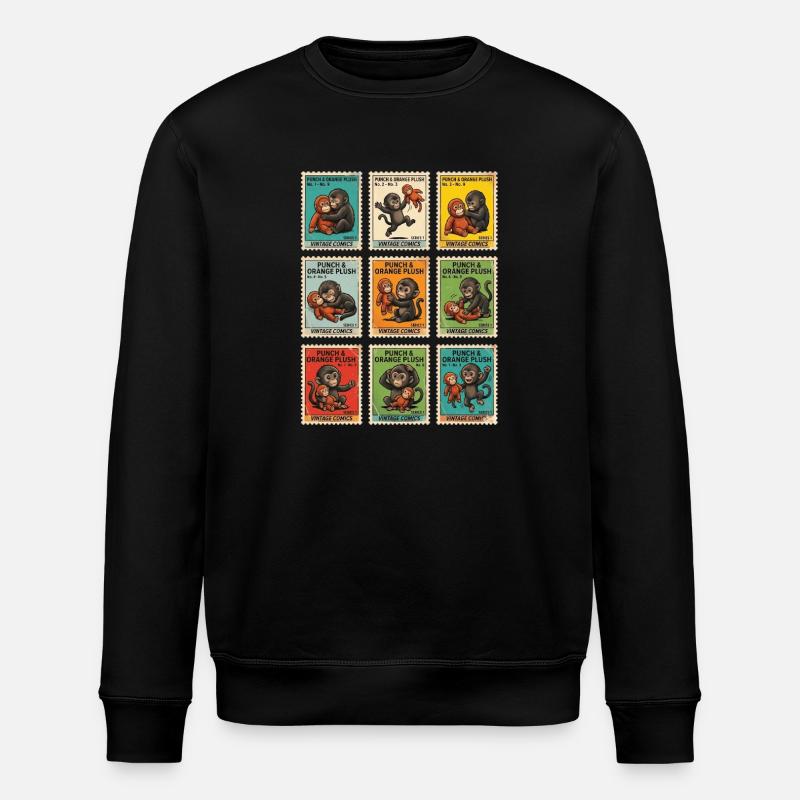Stamps Baby Monkey Punch - Stanley/Stella ROLLER Unisex Organic Sweatshirt - black