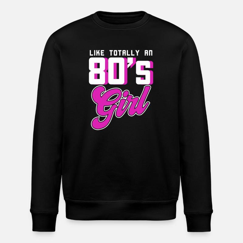 80s Neon Girl Retro Tee - Stanley/Stella ROLLER Unisex Organic Sweatshirt - black