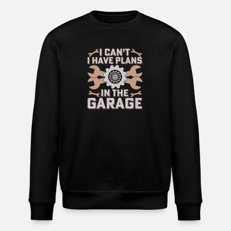 Garage Plans Tool Humor - Stanley/Stella ROLLER Unisex Organic Sweatshirt - black