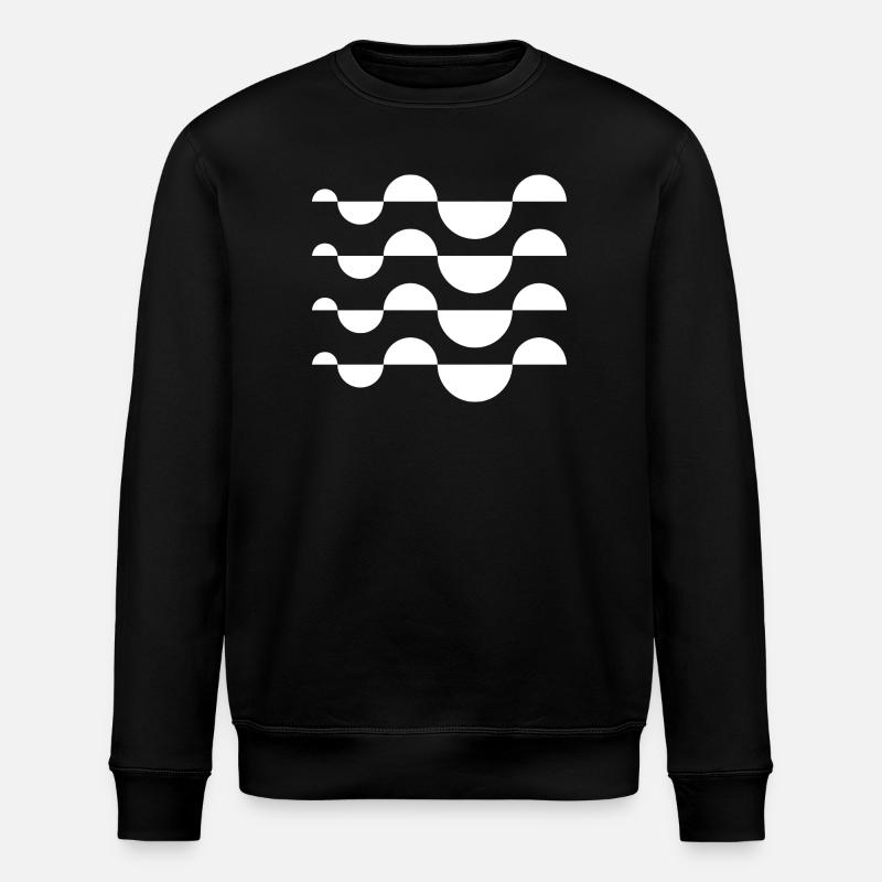 Wavy Stripe Mosaic - Stanley/Stella ROLLER Unisex Organic Sweatshirt - black
