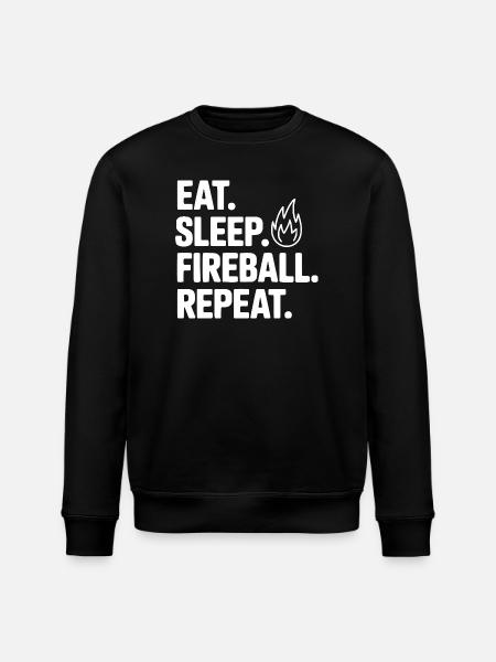 Eat. Sleep. Fireball. Repeat. - Stanley/Stella ROLLER Unisex Organic Sweatshirt - black