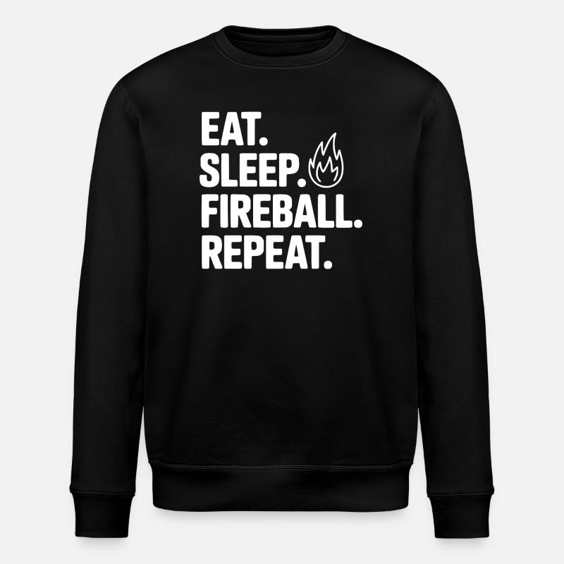 Eat. Sleep. Fireball. Repeat. - Stanley/Stella ROLLER Unisex Organic Sweatshirt - black