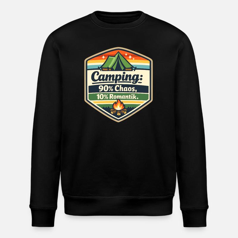 Camping Chaos Romantik Schild - Stanley/Stella Unisex Bio-Sweatshirt ROLLER - Schwarz